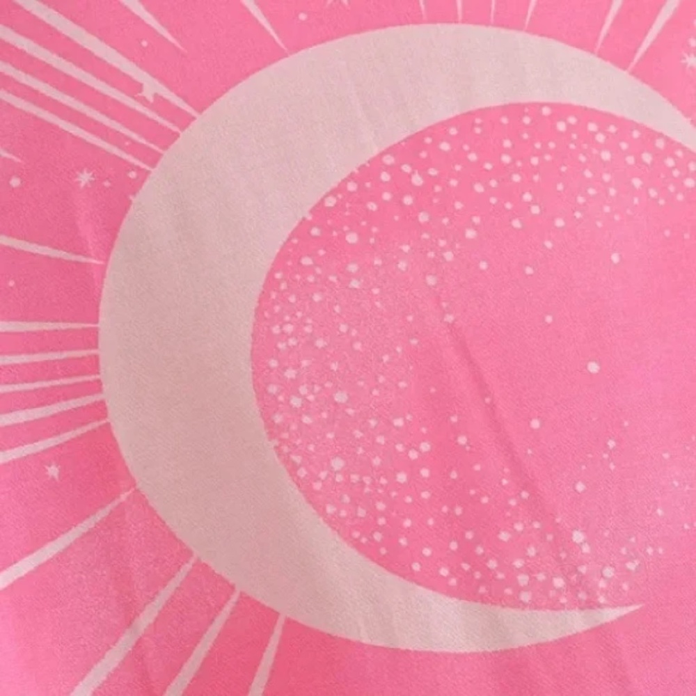 SOLD OUT Fuchsia Pink Cosmic Galaxy Moon Boho Short Kimono Coverup Robe - Picture 7 of 9